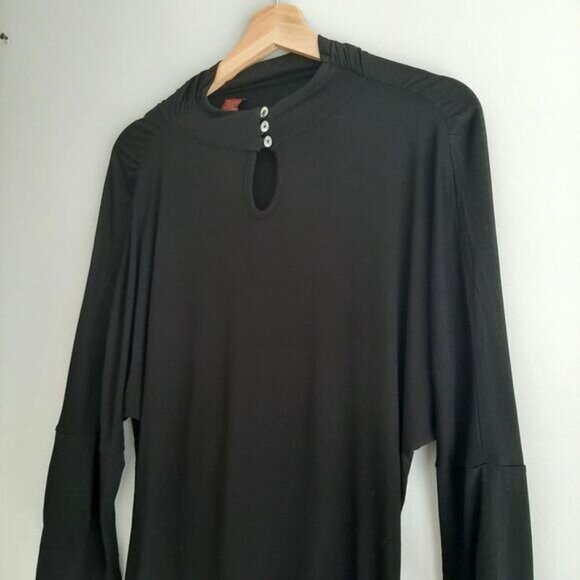 OLSEN Europe Soft Draped High Neck Tunic Top Black Sz 6 - Picture 10 of 14